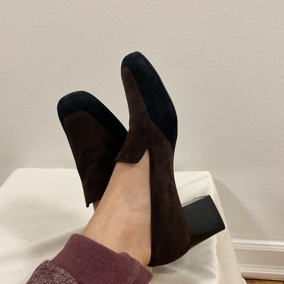 Isaac Misrachi chunky loafer heel, size 8.5, brown and black - Picture 8 of 12